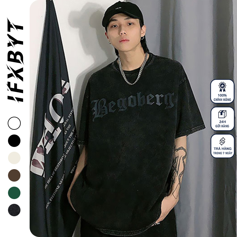 Áo thun unisex IFXBYT Y0197 100% cotton phong cách hiphop đường phố