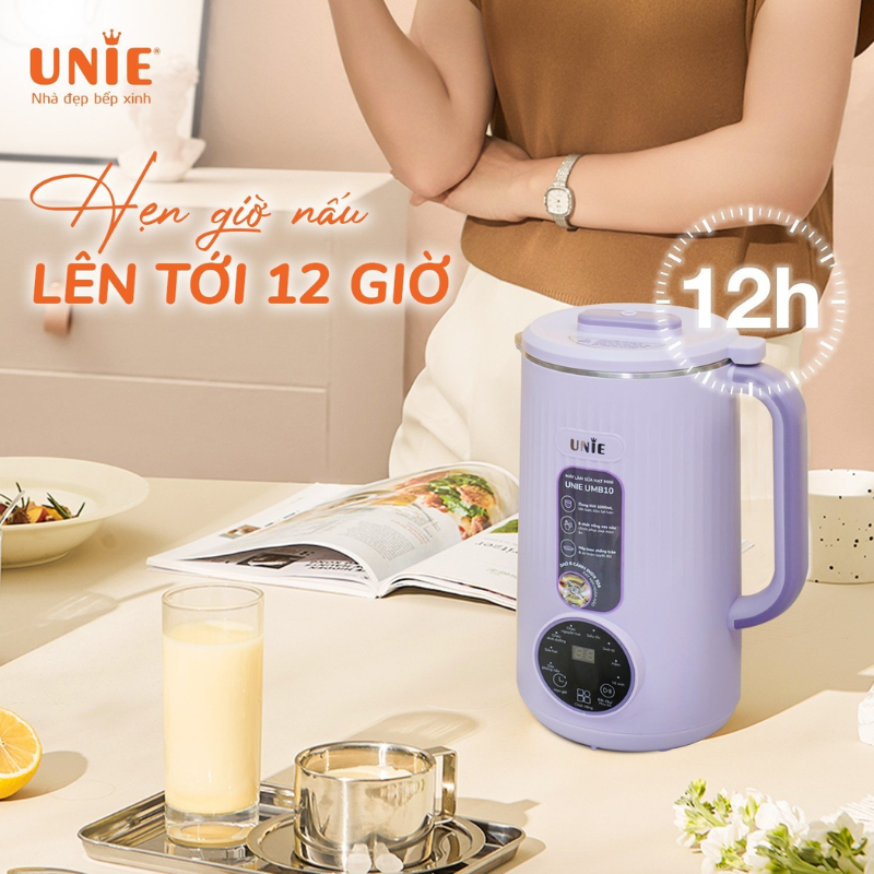 Máy Làm Sữa Hạt Unie UMB10, 1000ML, 8 Chức Năng Xay Nấu, Hàng Chính Hãng
