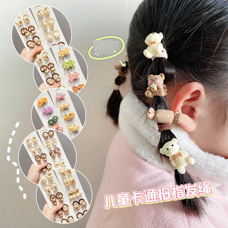 Set 10 Dây Chun Buộc Tóc Bé gái Phong Cách Hàn Quốc, Dây Co Giãn Không Đau