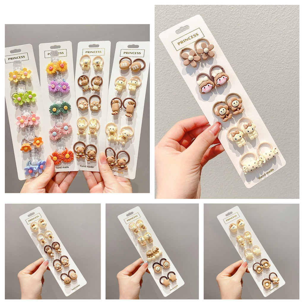 Set 10 Dây Chun Buộc Tóc Bé gái Phong Cách Hàn Quốc, Dây Co Giãn Không Đau