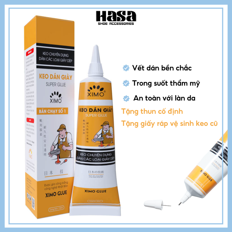 Keo Dán Giày Nhiệt 60ml XIMO Trong Suốt Siêu Dính Dùng Không Tổn Thương Da XKDG06 Chính Hãng