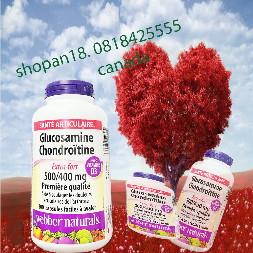 Vitamins & Khoáng Chất Webber Naturals Glucosamine Chondroitin With Vitamin D3, Extra Strength, 500/400