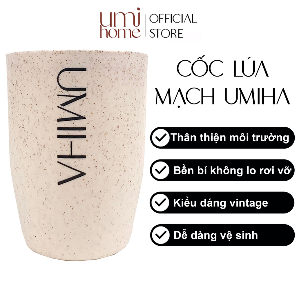 [Quà tặng mua kèm] Cốc Lúa Mạch Hữu Cơ Chịu Nhiệt An Toàn Sức Khỏe Bảo Vệ Môi Trường UMIHOME