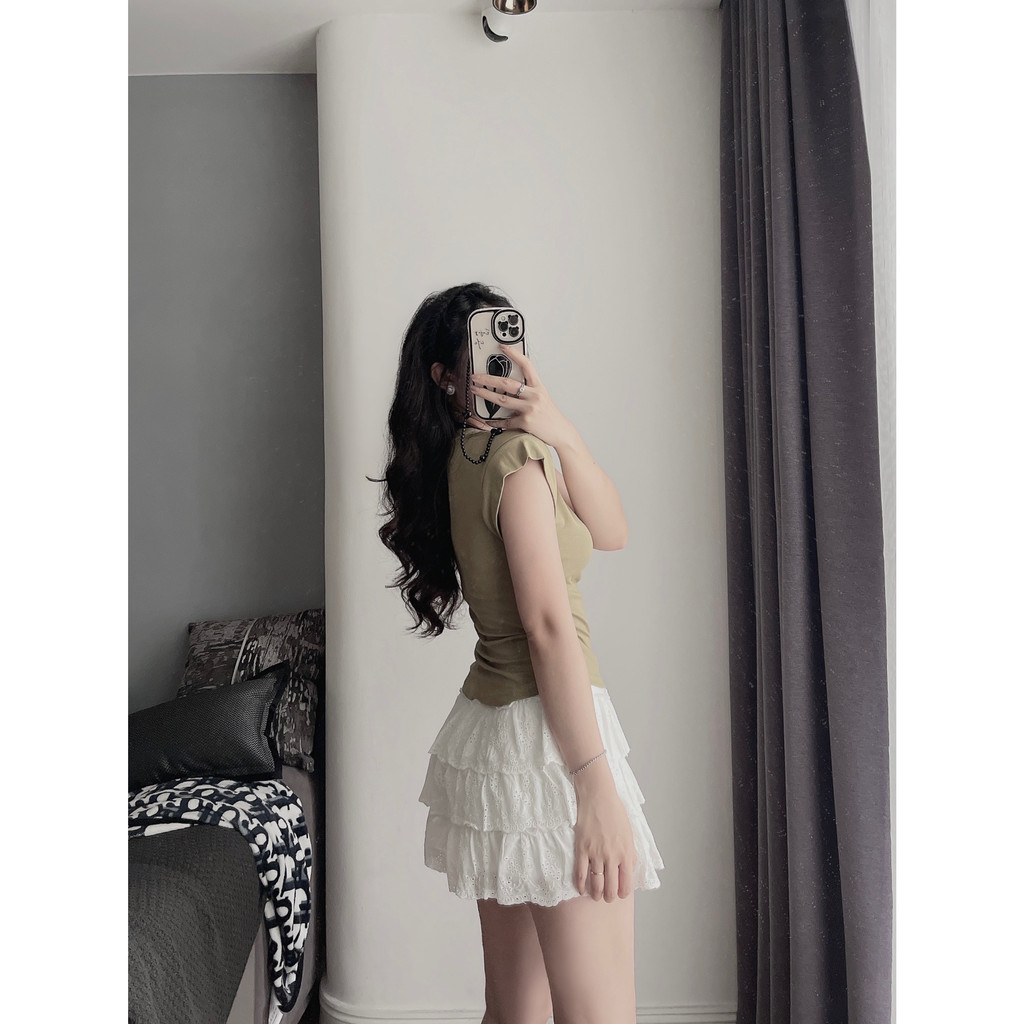 ÁO PHÔNG NỮ 2023 -  ÁO CỔ TIM TAY HẾN caovanshop