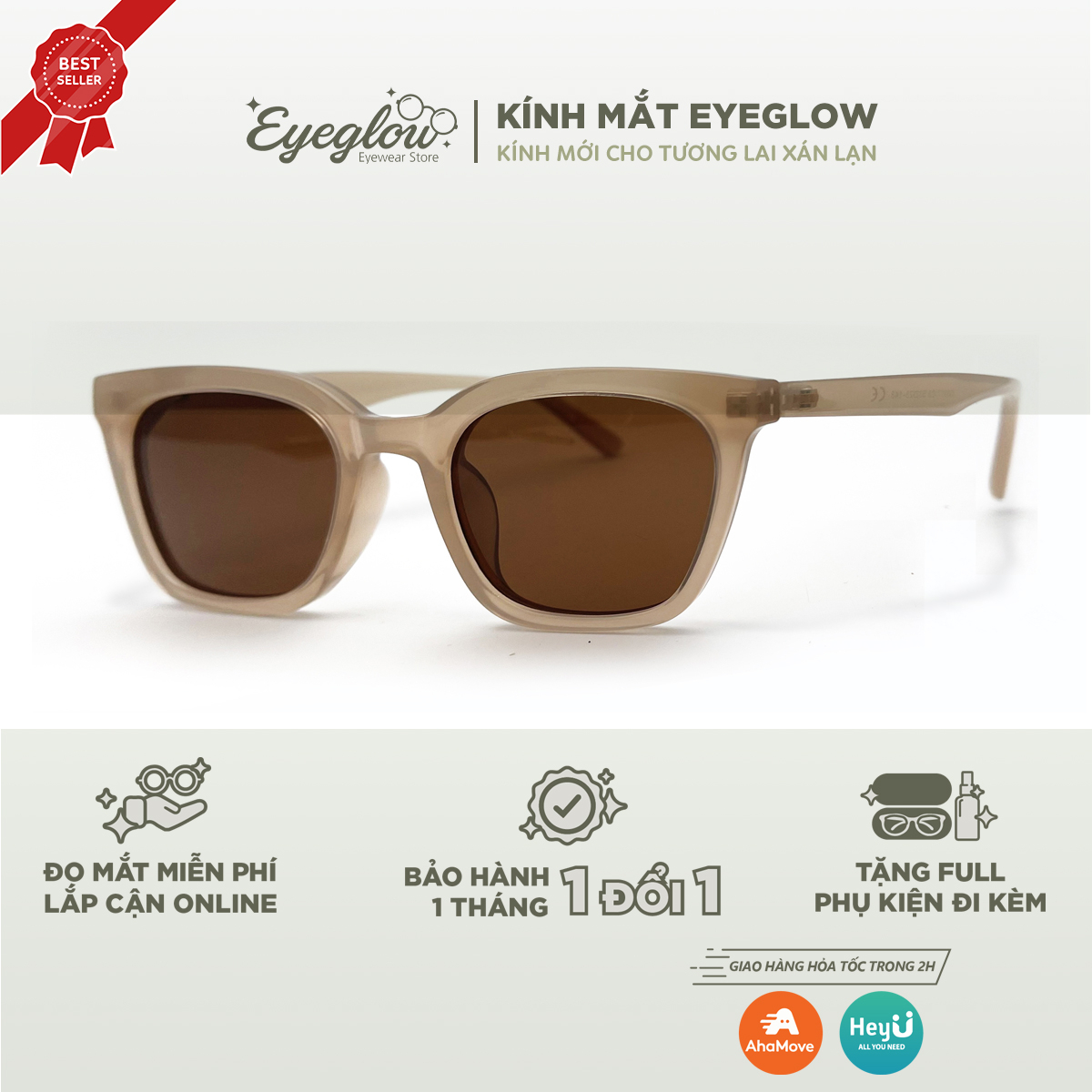 Kính mát mắt mèo cá tính phong cách Hàn Quốc EYEGLOW xuống phố cá tính cân mọi outfit cực đỉnh EG5017