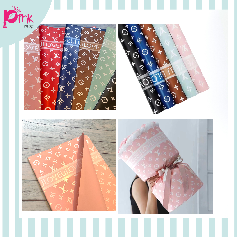 Giấy Gói Hoa Thương Hiệu L.V sang chảnh phong cách hiện đại