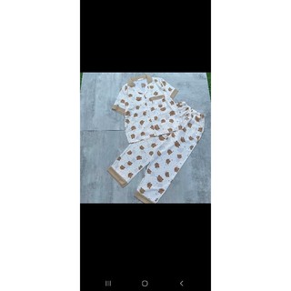 Bộ pjzama lụa mango tay ngắn quần dài có túi quần