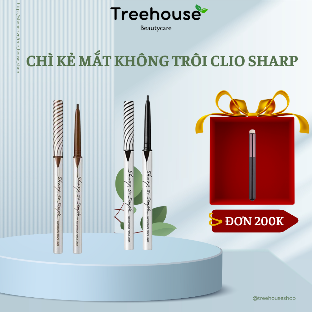 Chì kẻ mắt không trôi Clio Sharp So Simple Waterproof Pencil Liner  0.14g TREEHOUSE SHOP