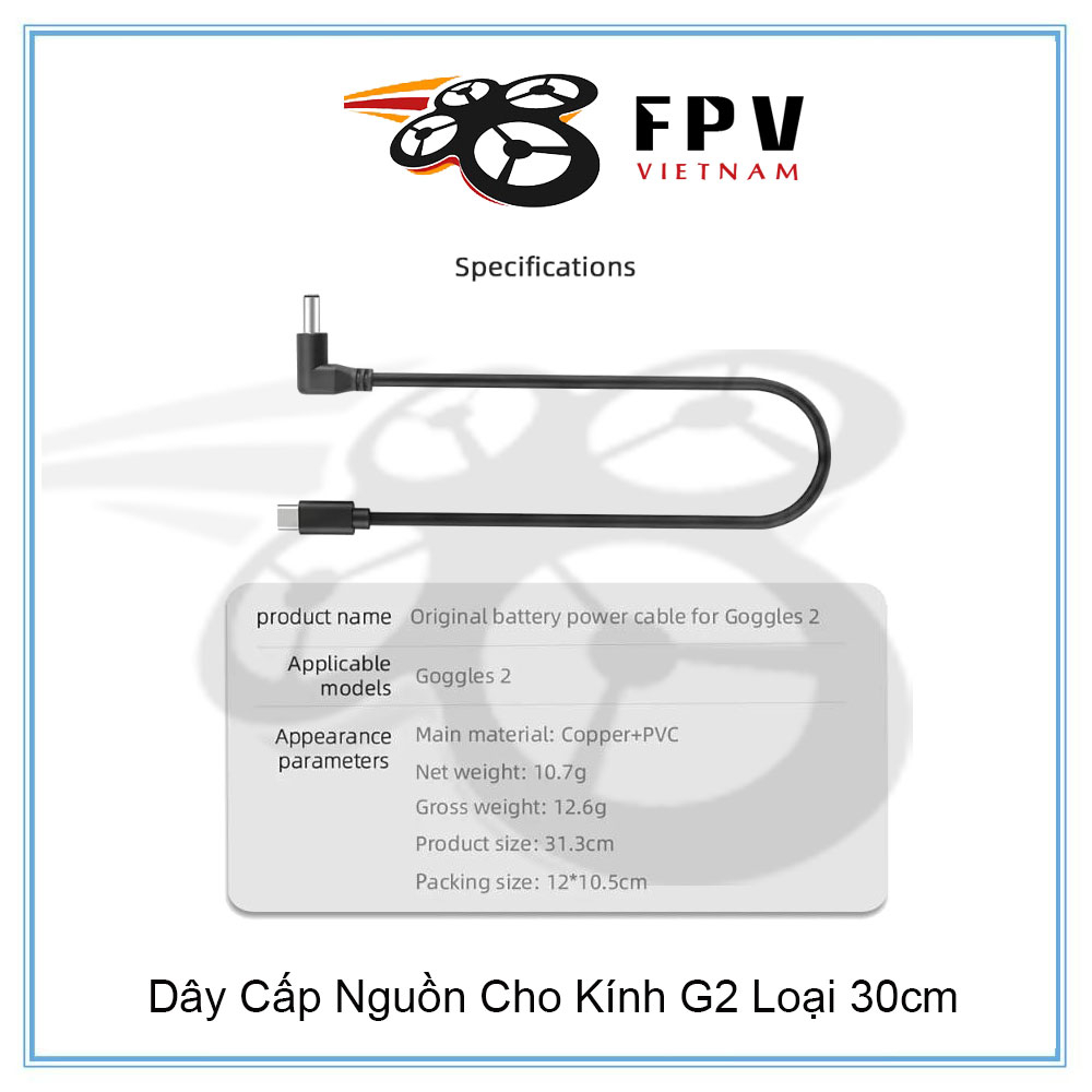 Dây Cấp Nguồn Cho Kính G2 Loại 30cm
