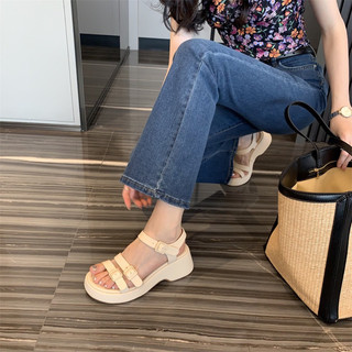 Xăng Đan Quai Dây Mảnh Da Mềm Đế 6cm