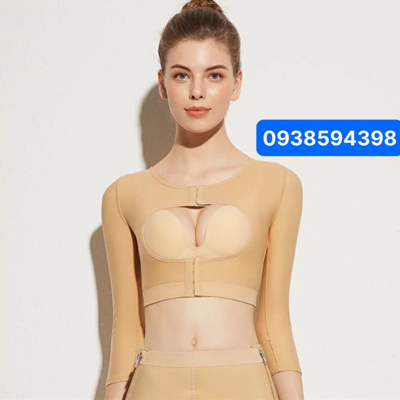 Áo gen định hình tay lưng nách có quai ngang sau hút mỡ tay,lưng,nách vải y tế kháng khuẩn nhập khẩu nước ý chính hãng