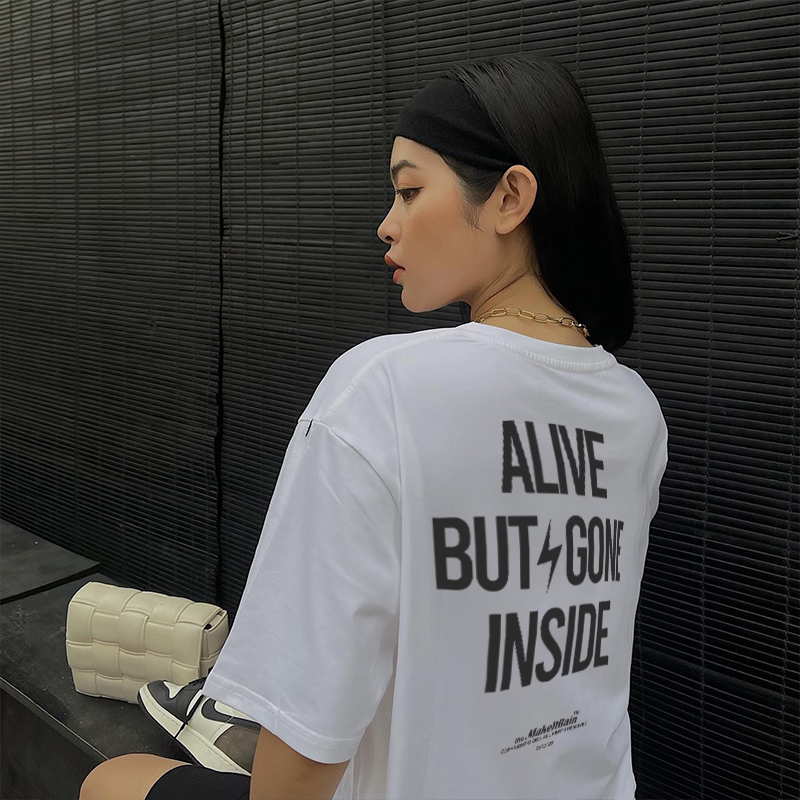 Áo thun nữ MIR -  Make It Rain alive but gone phong cách basic hiện đại cá tính chất cotton dáng tay lỡ