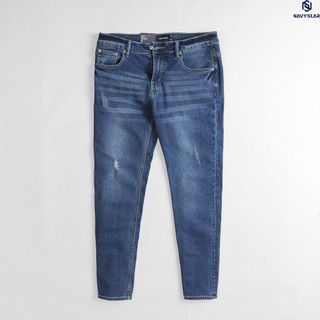 Jean Dài Meo Xượt Bạc Xanh Bigsize Nam