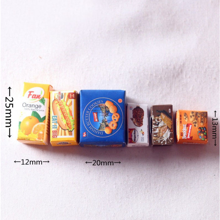 Bộ 6 cái hộp giấy DIY decor trang trí nhà búp bê, OB11 Dollhouse 1:12