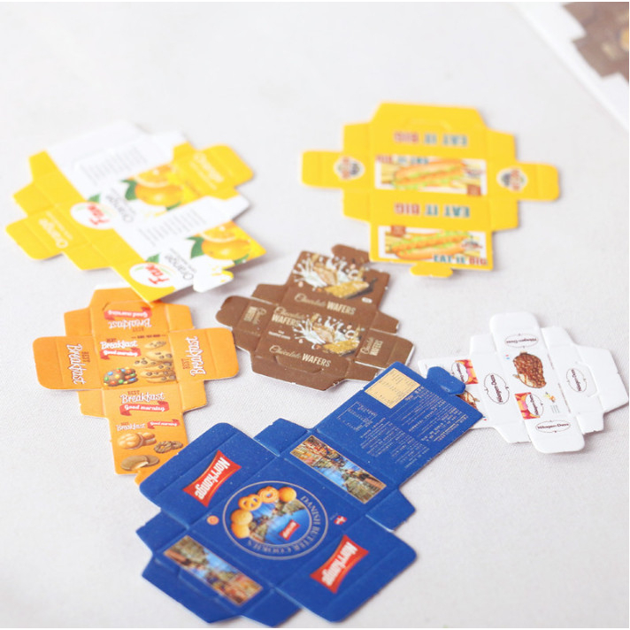 Bộ 6 cái hộp giấy DIY decor trang trí nhà búp bê, OB11 Dollhouse 1:12