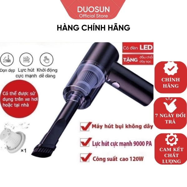 Máy Hút Bụi Cầm Tay Mini Không Dây, 120W - 9000PA, Hút Cực Mạnh, Mini Nhỏ Gọn Tiện Lợi