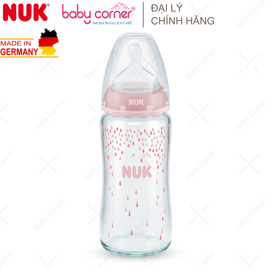 Bình Sữa Thuỷ Tinh NUK PREMIUM CHOICE+ 120ml/ 240ml Cho Bé