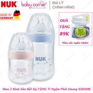 Bình sữa cổ rộng nuk nature sense nhựa pp 260ml cho bé