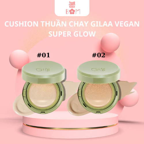 Phấn Nước Căng Bóng Thuần Chay Gilaa Vegan Super Glow Cushion SPF50+/PA++++ 15g