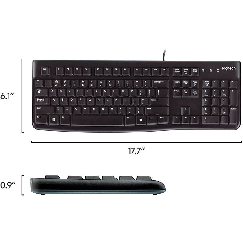 Bộ bàn phím chuột Logitech MK120 Có Dây - Bảo hành chính hãng 36 tháng