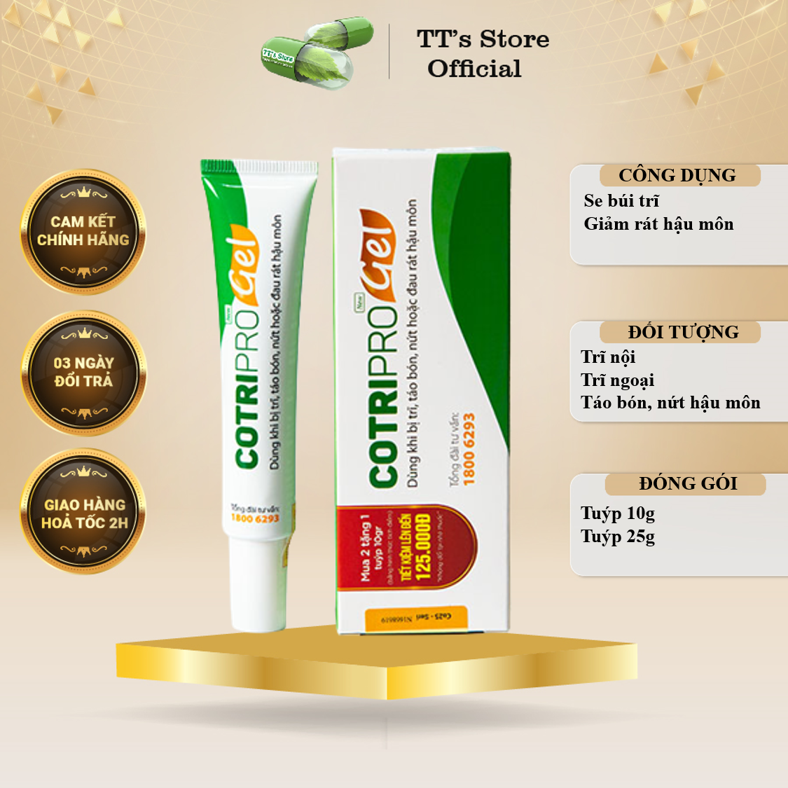 Cotripro Gel - Kem bôi trĩ [Cotri pro gel, cotriro gel, cotriprogel]