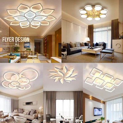 Đèn trần led MONSKY OMESA cao cấp hình bông hoa sang trọng 3 chế độ ánh sáng có điều khiển từ xa
