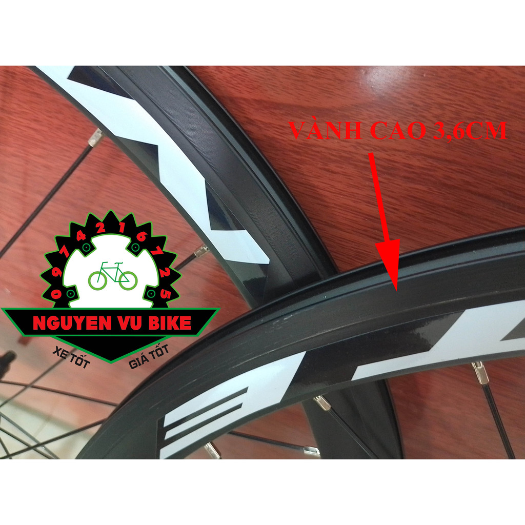 Bộ vành xe đạp Fixed Gear cao cấp, Vành nhôm 700c, Moayo bạc đạn siêu bon