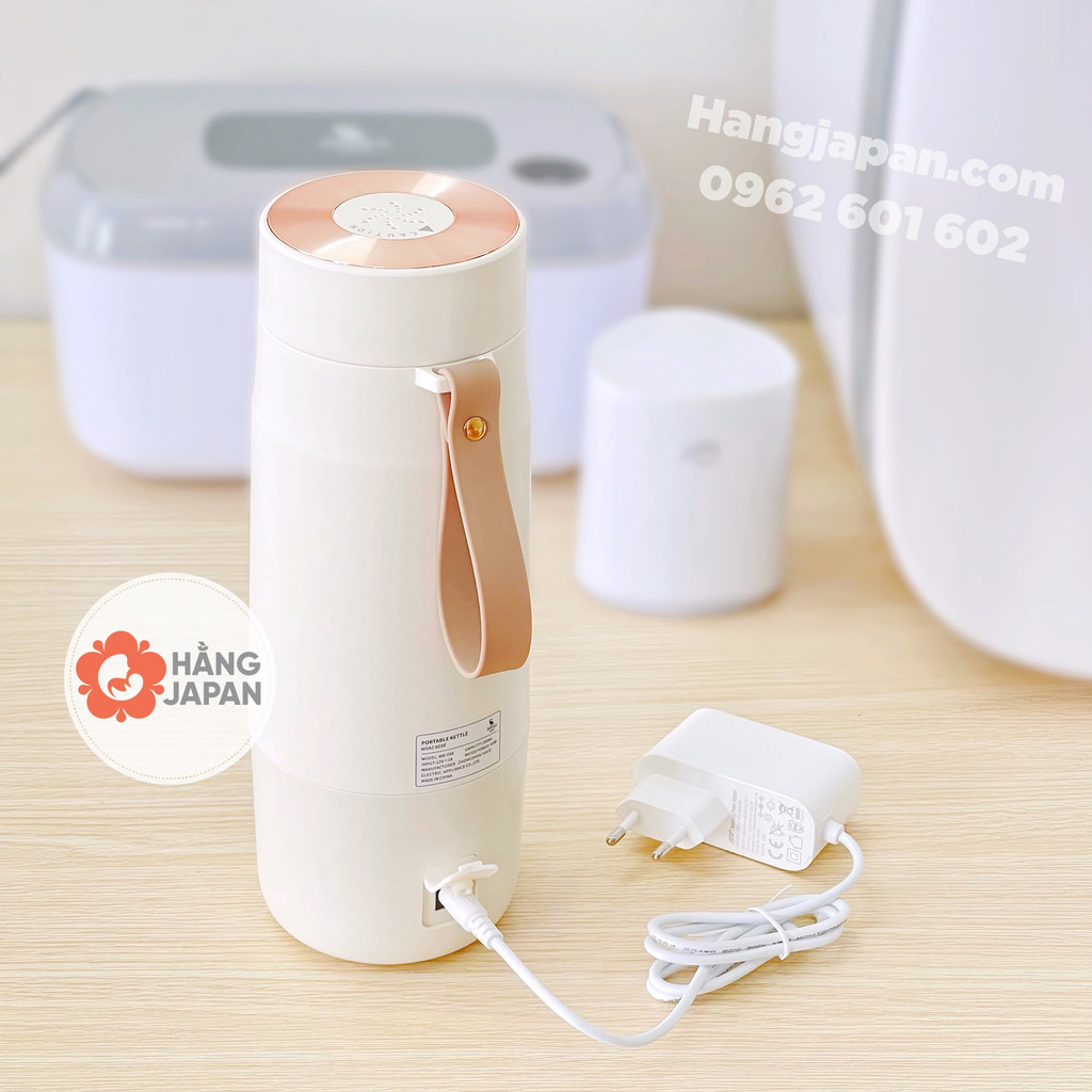 Bình đun nước pha sữa di động Moazbebe MB058, 2 trong 1 đun và hâm nóng giữ nhiệt
