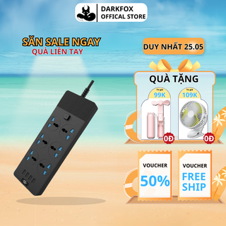 Ổ cắm điện đa năng thông minh 4 cổng USB sạc nhanh 5V-3.1A công suất 3000W vật liệu chống cháy dây nối dài 1,8m OCD03
