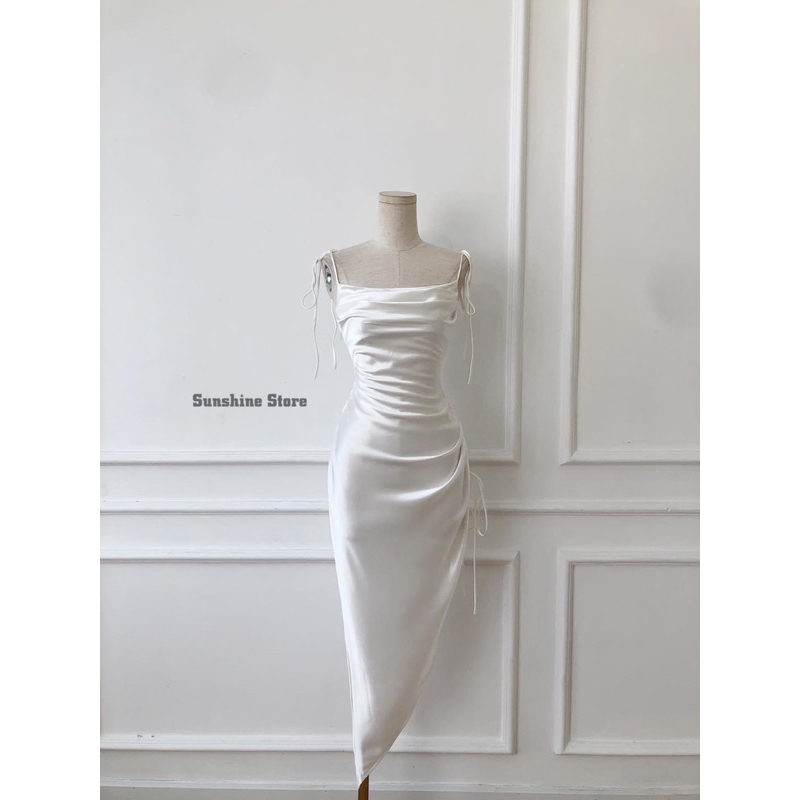 WENDY DRESS - Đầm lụa cột dây xẻ tà quyến rũ