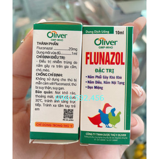 FLUNAZOL 10ml - nấm diều, nấm phổi, nấm đường ruột - dùng tốt cho gà, vịt, chim cút, chó, mèo