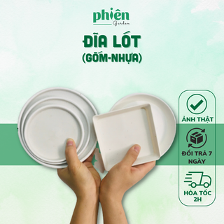 Đĩa lót gốm sứ kê chậu cây để bàn