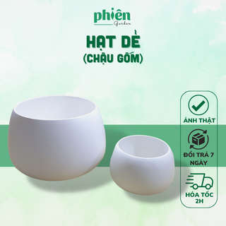 Chậu hạt dẻ mini, Chậu gốm tráng men Bát Tràng trồng cây