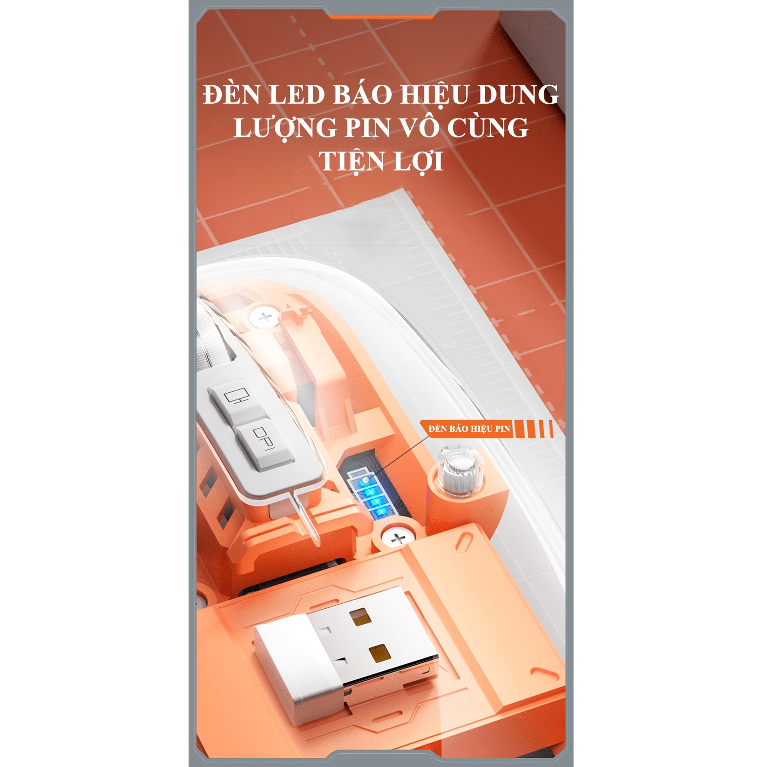 Chuột không dây FMOUSE M133 kết nối Bluetooth và USB 2.4G thiết kế trong suốt độc lạ - HT