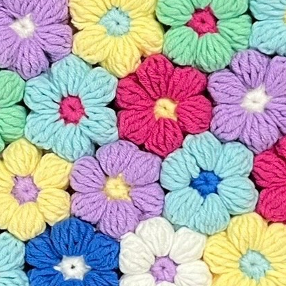 Hoa handmade móc len 6 cánh phong cách mùa hè