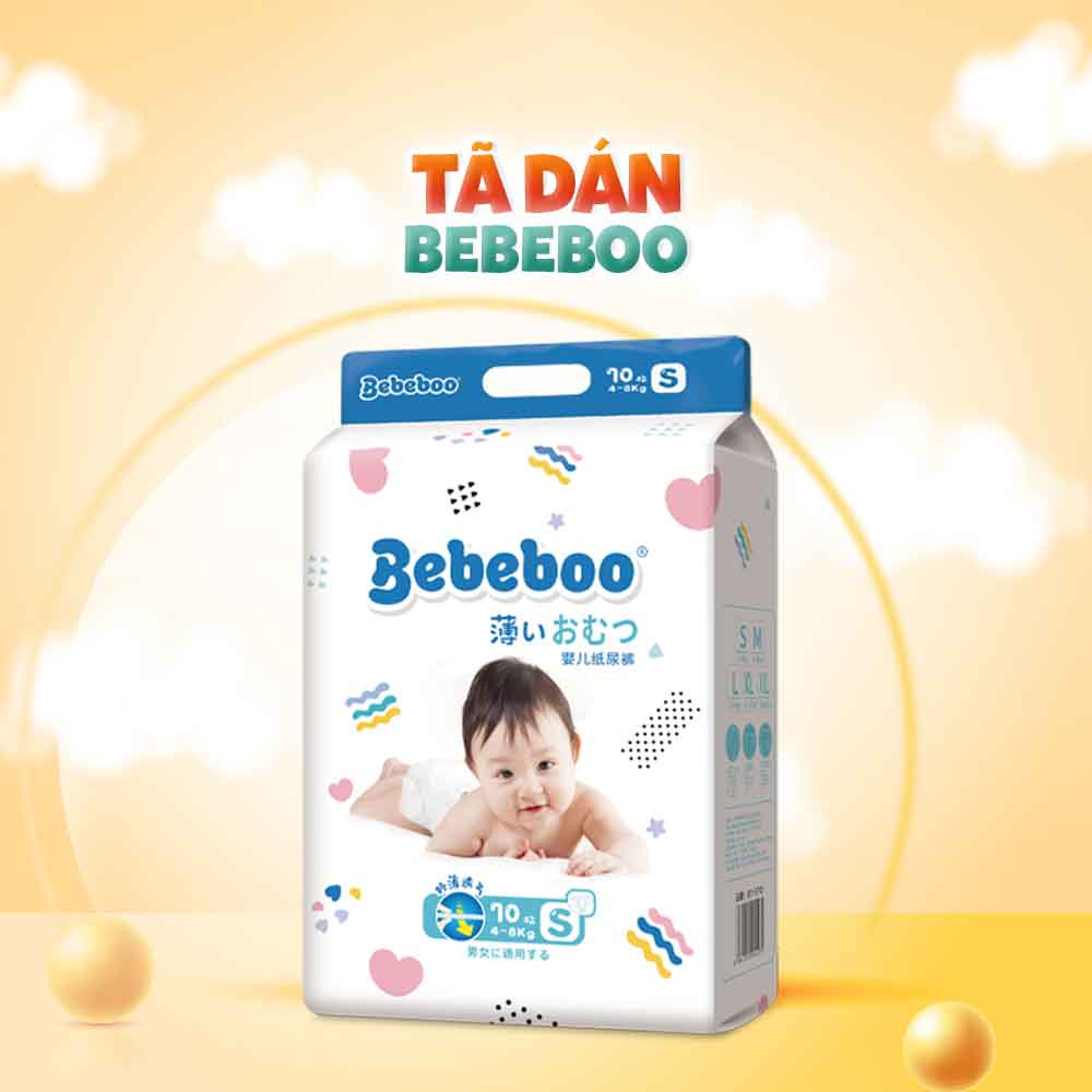 Tã Bỉm Dán BEBEBOO có đủ size thương hiệu Nhật Bản thấm hút cực nhanh, chống tràn, siêu mềm mịn cho 