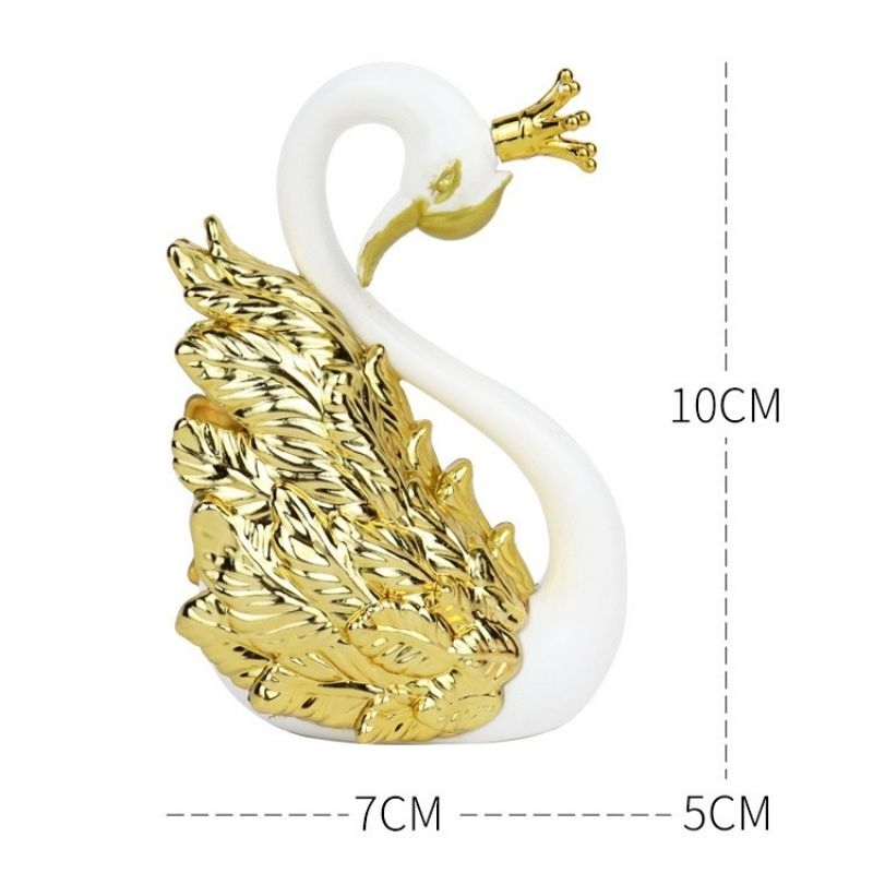 Một cặp thiên nga bằng nhựa trang trí bánh kem, mâm quả