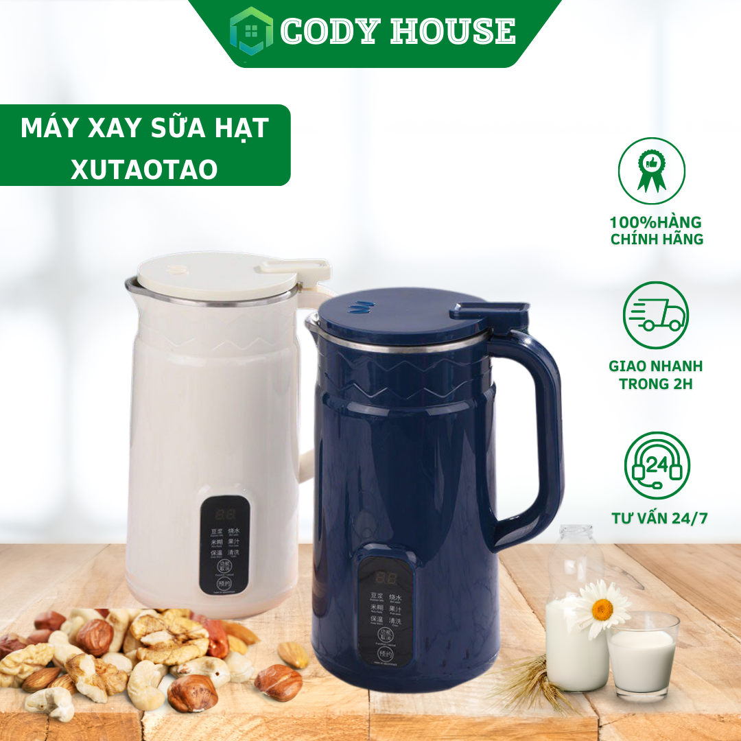 Máy làm sữa hạt đa năng Xutaotao, Máy xay nấu sữa ngũ cốc, cháo dinh dưỡng, xay đồ ăn dặm, xay sinh tố CODY HOUSE