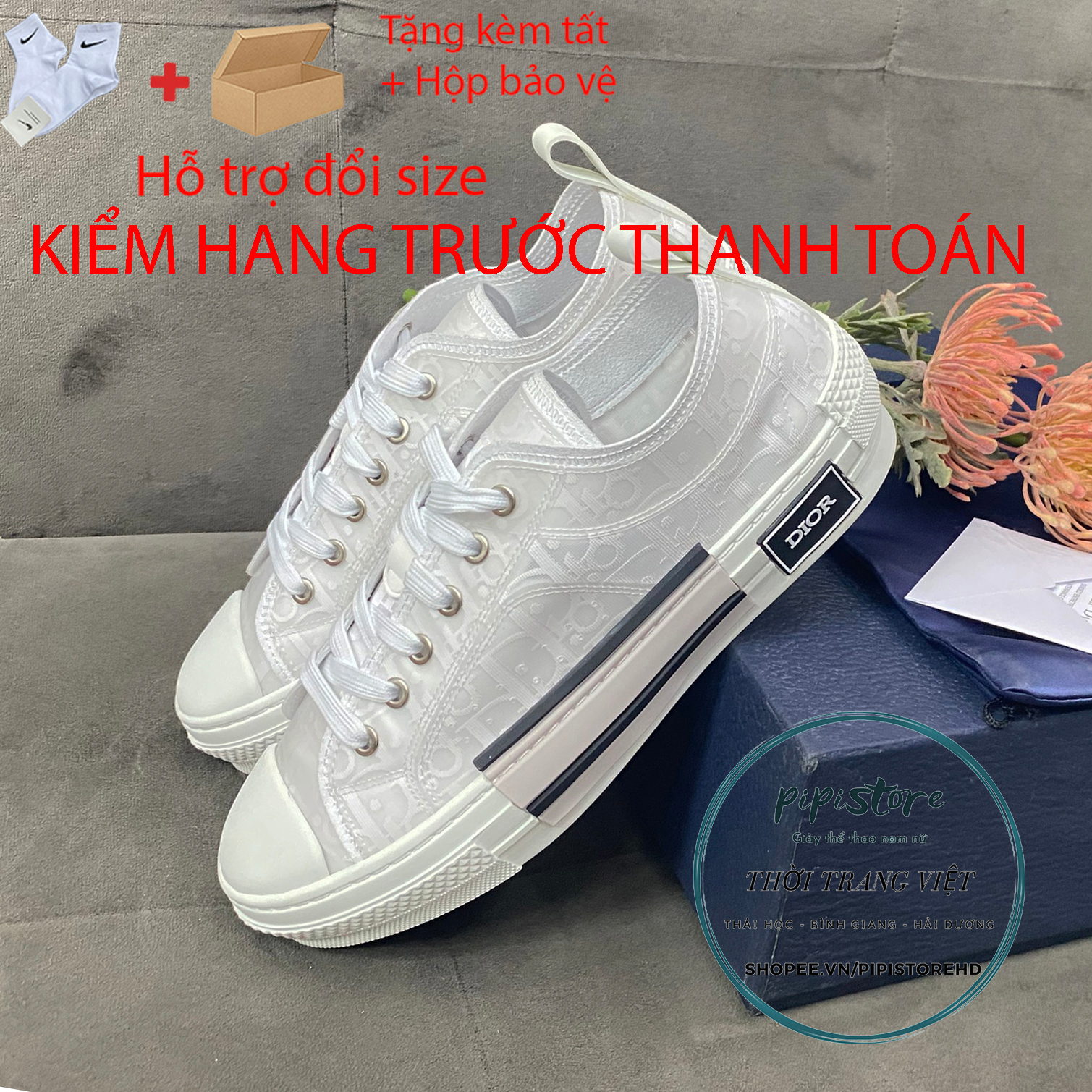Giày thể thao Dior cổ thấp B23 - Chất lượng cao, sẵn size 36-43 ảnh tự chụp [pipistore]
