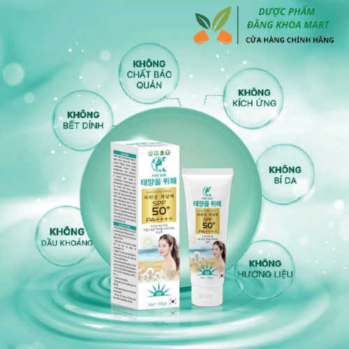 Kem Chống Nắng For Sun SPF 50+ PA++++ 100 Gr Bảo Vệ Da Trước Tia Uv, Giúp Dưỡng Ẩm, Dưỡng Da Trắng Mịn - Đăng Khoa Mart