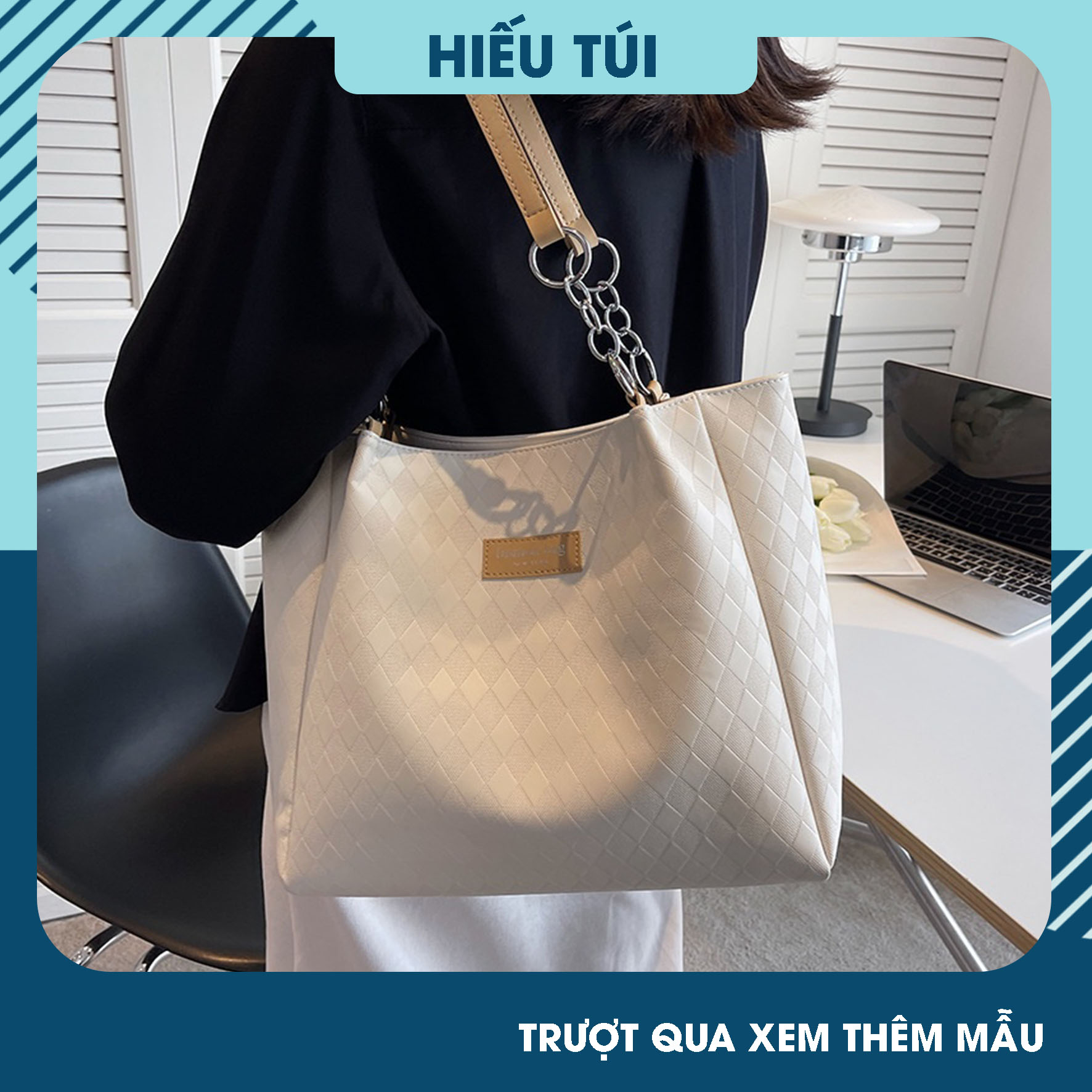 Túi xách nữ công sở tote da pu size lớn để vừa A4 laptop đi học đi chơi cao cấp HT861 | BigBuy360 - bigbuy360.vn