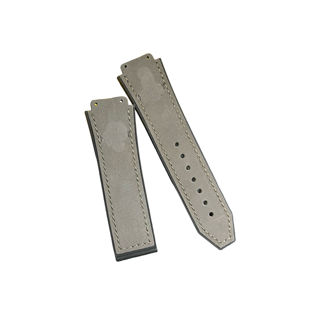 GIÁ ĐỘC NHẤT Dây đồng hồ cao cấp Nam - Da lộn xám tối size 19x25x22 mm