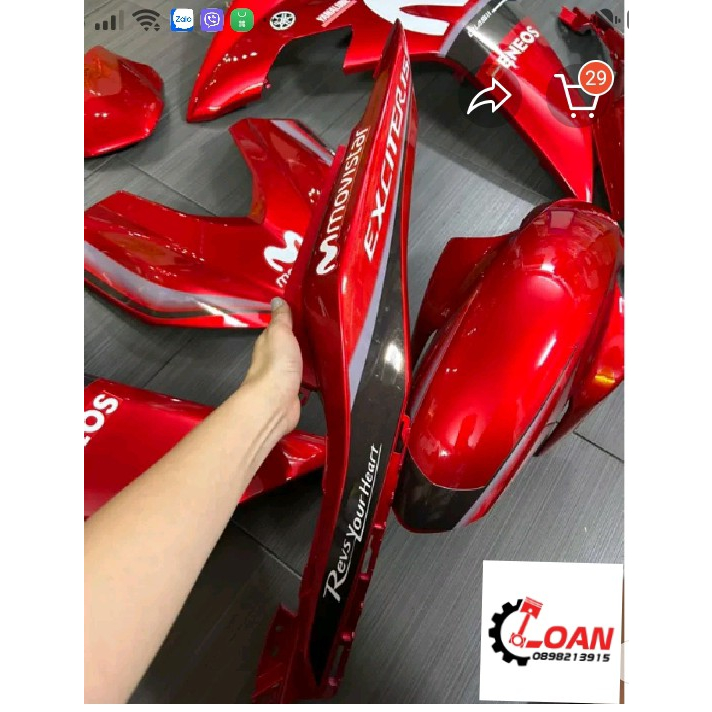 Dàn áo ex 155 hãng mới sơn lại màu đỏ candy lên tem như mẫu shop chụp