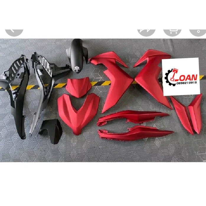 DÀN ÁO ,VỎ NHỰA EXCITER 155 ĐỎ NHÁM_ VJC SÀI GÒN