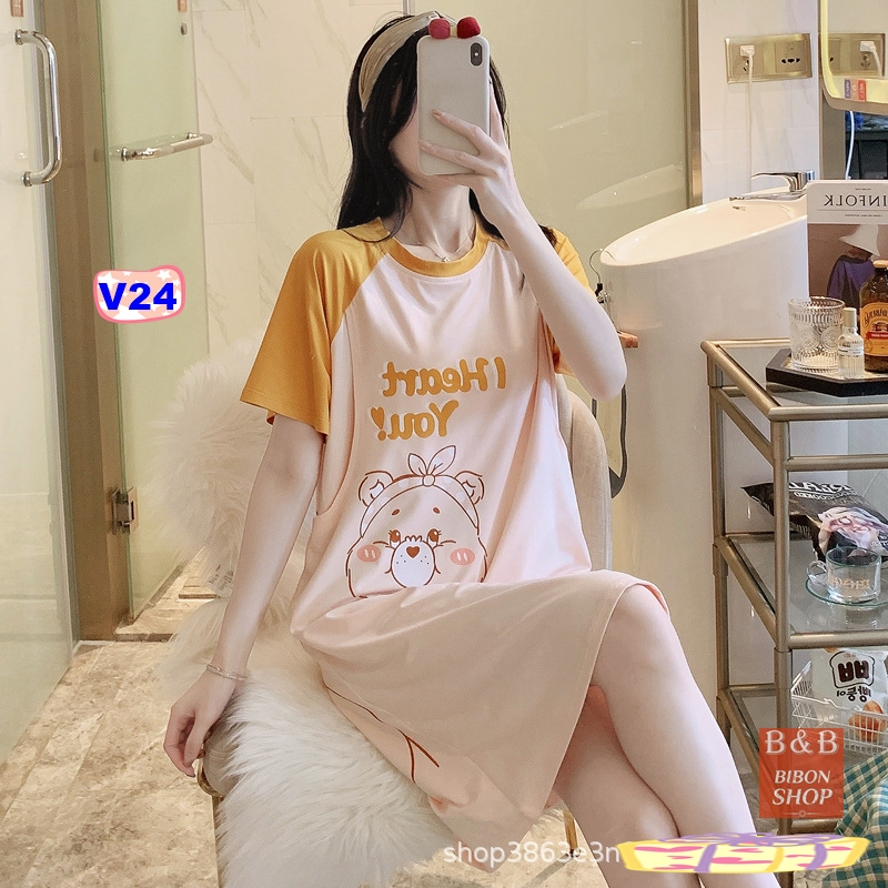 Đầm Bầu Sau Sinh có thiết kế cho con bú thun coton siêu mềm mát [hàng chuẩn Quảng Châu]