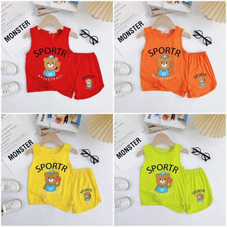 Bộ ba lỗ cho bé , bộ ba lỗ bé trai hình gấu sport