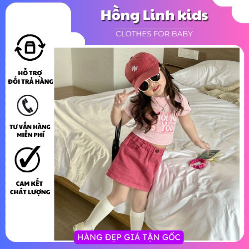 Set Chân váy hồng kaki mix cùng áo phông cotton thời trang xin xò