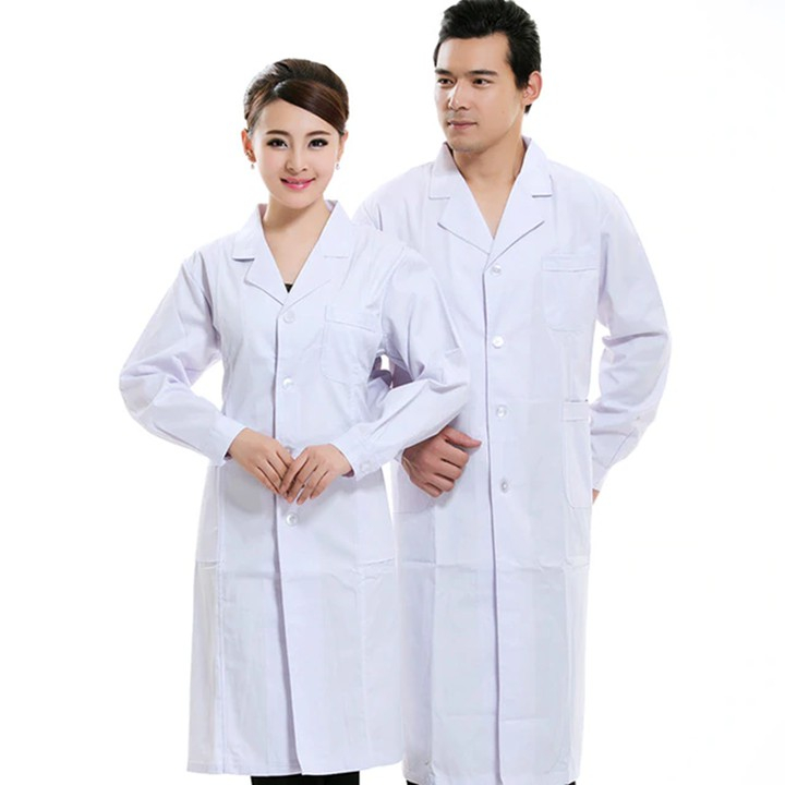 Áo Blouse vải KAKI loại dày NAM NỮ dài tay, cộc tay dáng ngang gối dành cho Bác sĩ, Phòng thí nghiệm