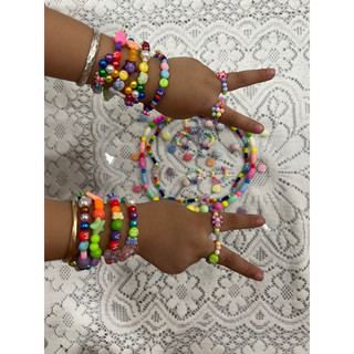 Vòng tay vòng cổ chuỗi hạt nhân tạo cho bé hoặc kết hợp với Áo bà ba và dùng làm đồ trang sức