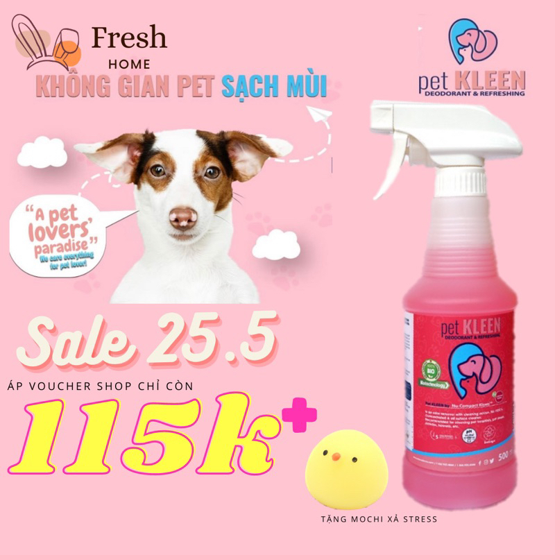 -pet KLEEN-Xịt khử mùi phân,nước tiểu chó mèo-khử mùi cát mèo-xịt khử mùi thú cưng KHÔNG CHẤT TẨY RỬA